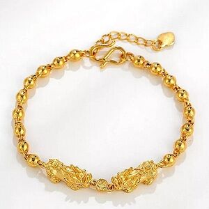 Dragon Gold Plated 24K Beaded Ball Bracelet